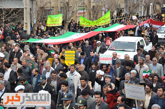 فریاد “مرگ بر آمریکا” در اشکذر طنین انداز شد