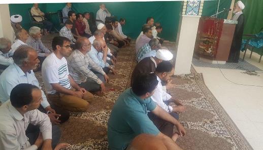 اقامه نمازجمعه بخش خضرآباد در مسجد روستای شرب العین