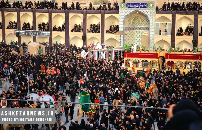 گزارش تصویری از مراسم دستجات سنتی روز عاشورا در حسینیه سفید اشکذر