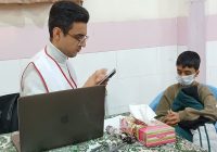 کاروان سلامت جمعیت هلال احمر شهرستان اشکذر در روستای شمسی رستاق به مناسبت دهه مبارک فجر