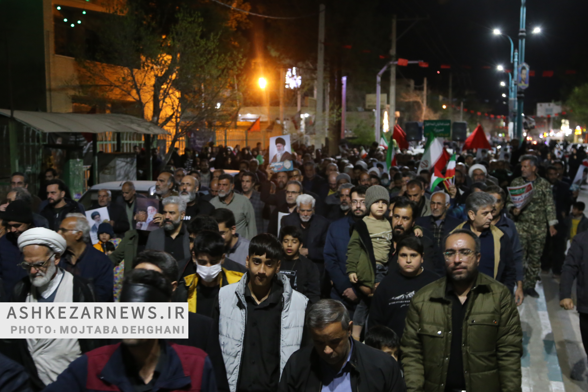 راهپیمایی مردم اشکذر در محکومیت رژیم صهیونیستی و آمریکا و سوگواری شهادت رهبر انقلاب